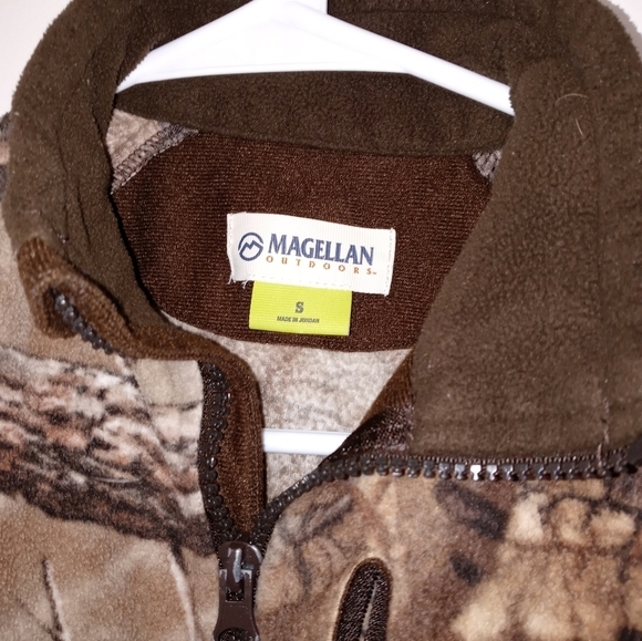 Magellan outdoors boy's full zip brown camouflage fleece jacket w pockets Small - Picture 6 of 9